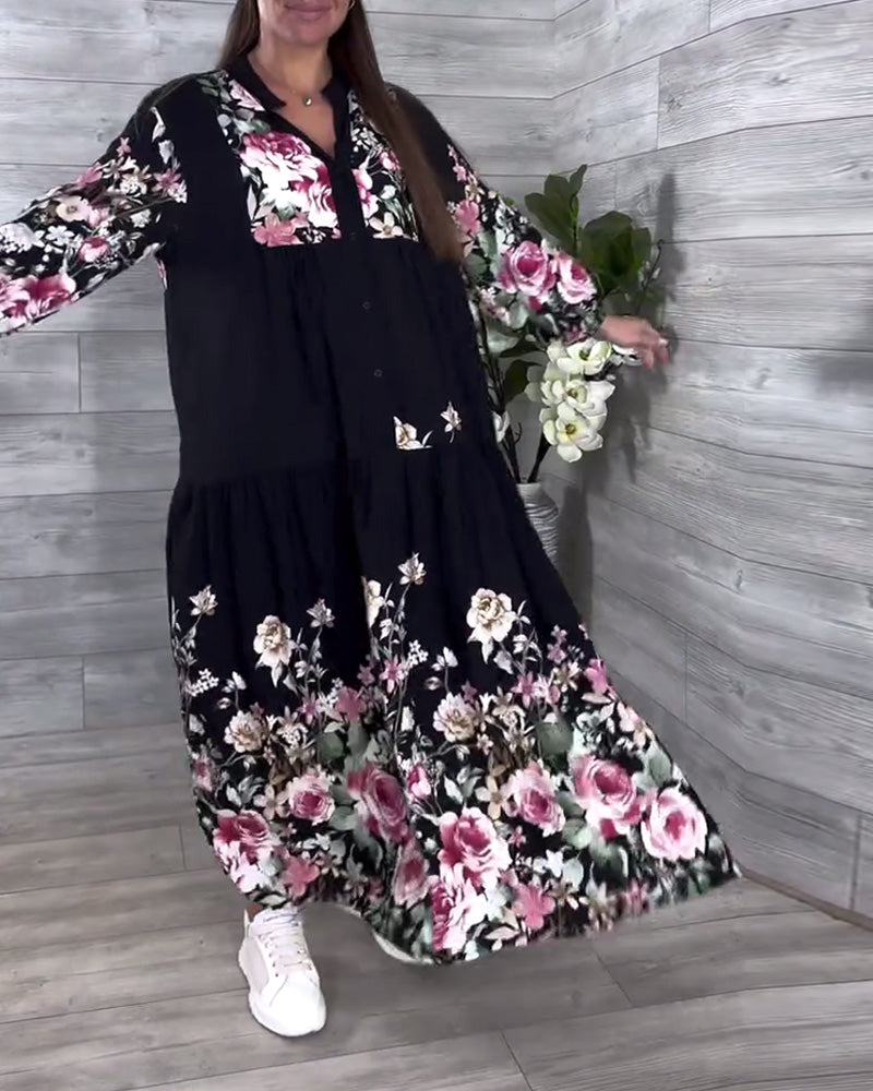 Myla | Dress Floral Pattern Casual Lantern Sleeves