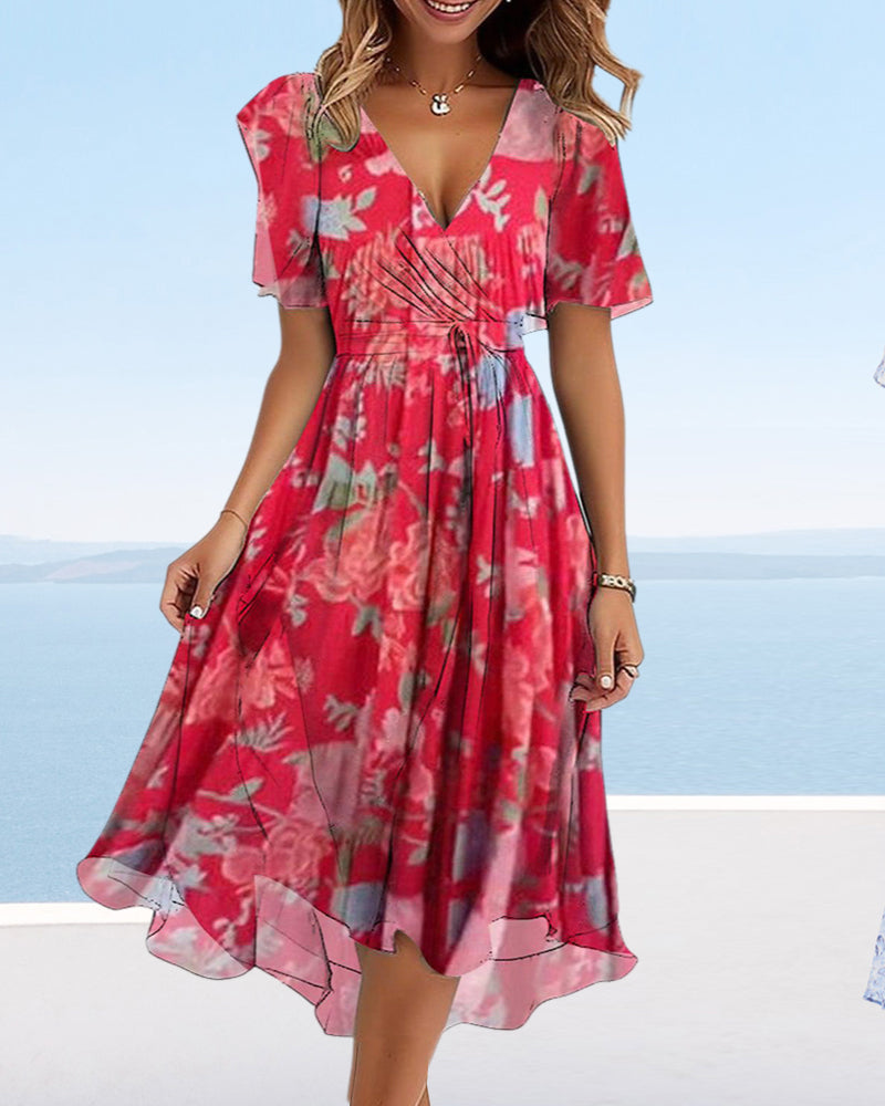 Myla | Pleated Floral Dress for Women Made of Lace