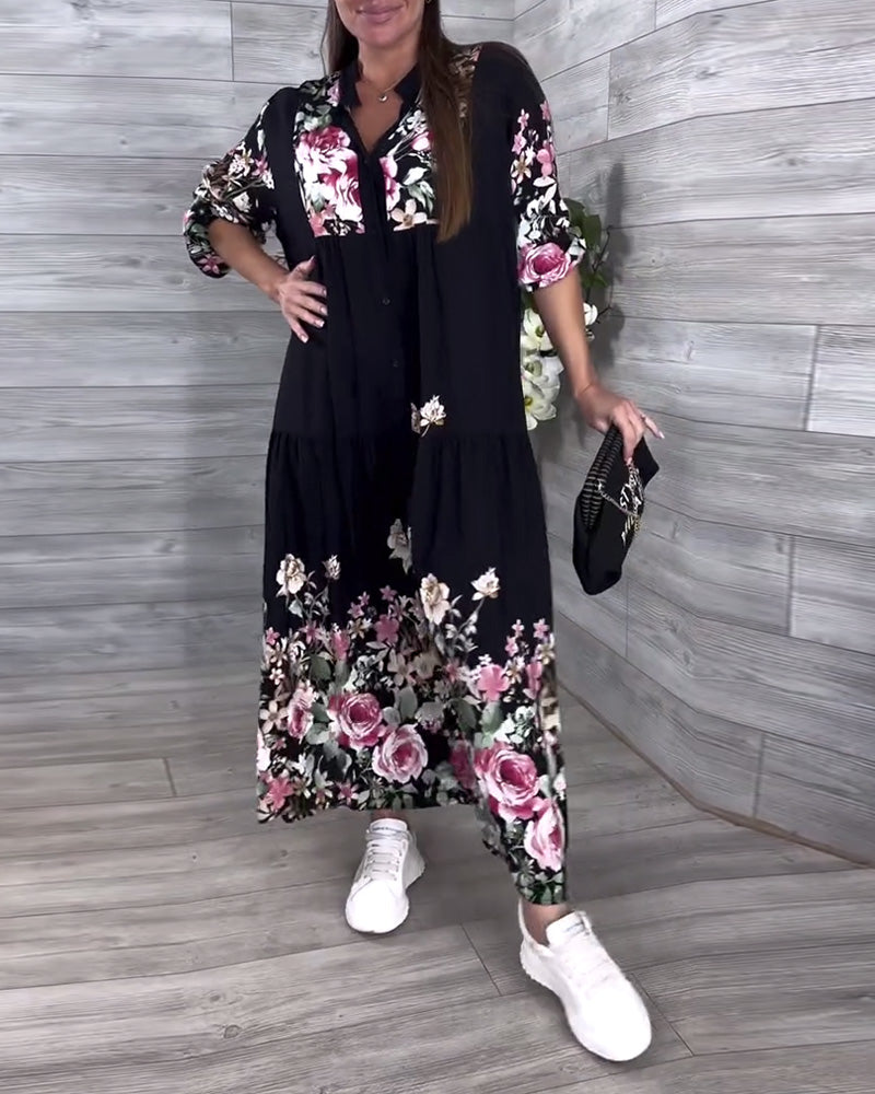 Myla | Dress Floral Pattern Casual Lantern Sleeves