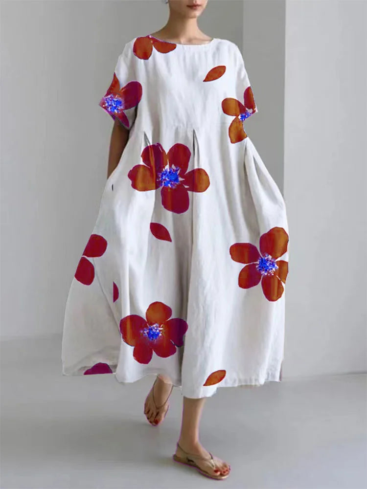 Myla | Julie Casual, Loose Floral Dress with Round Neckline for Women In Spring and Summer