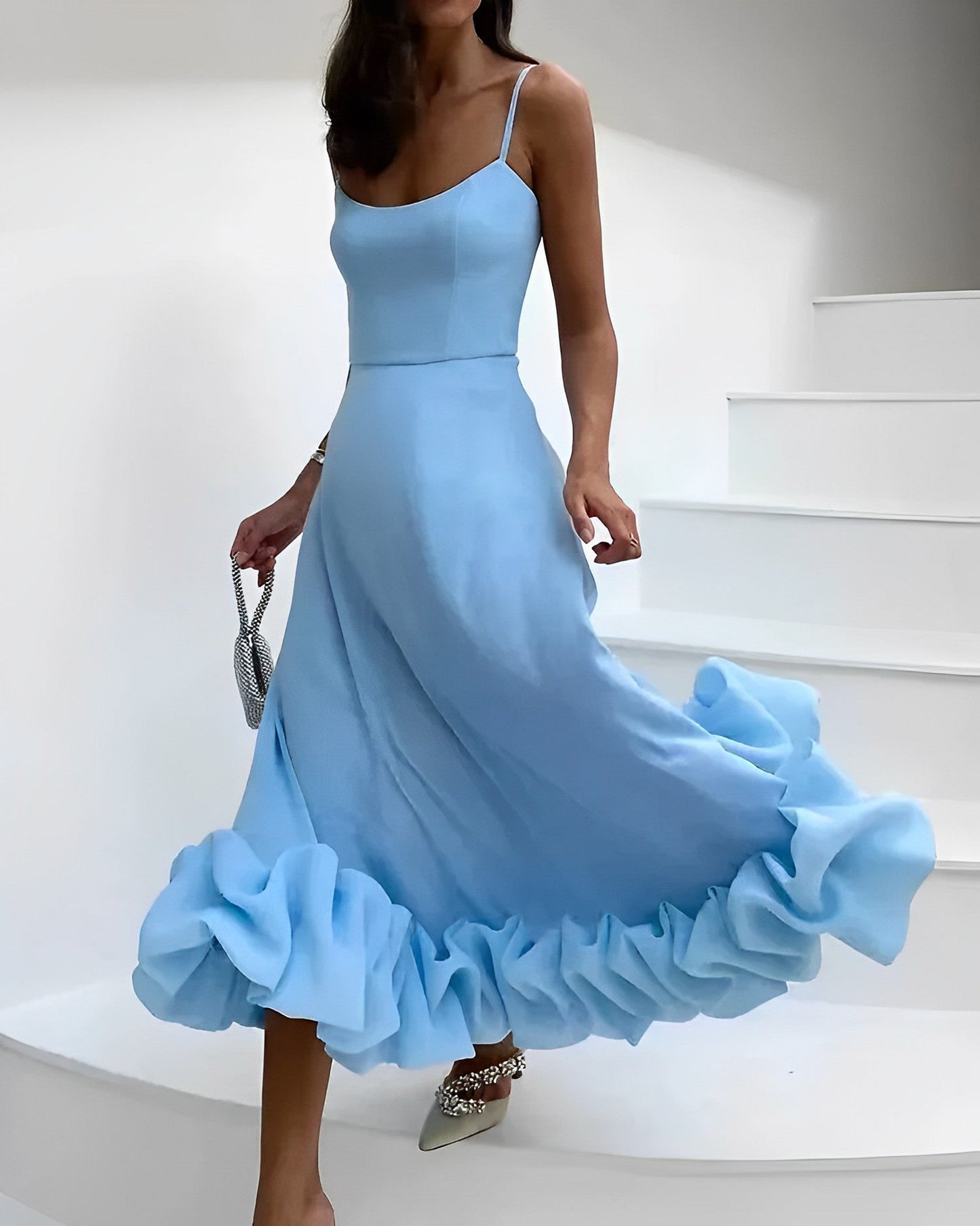 Myla | Carly Elegant Sleeveless Long Dress with Ruffles