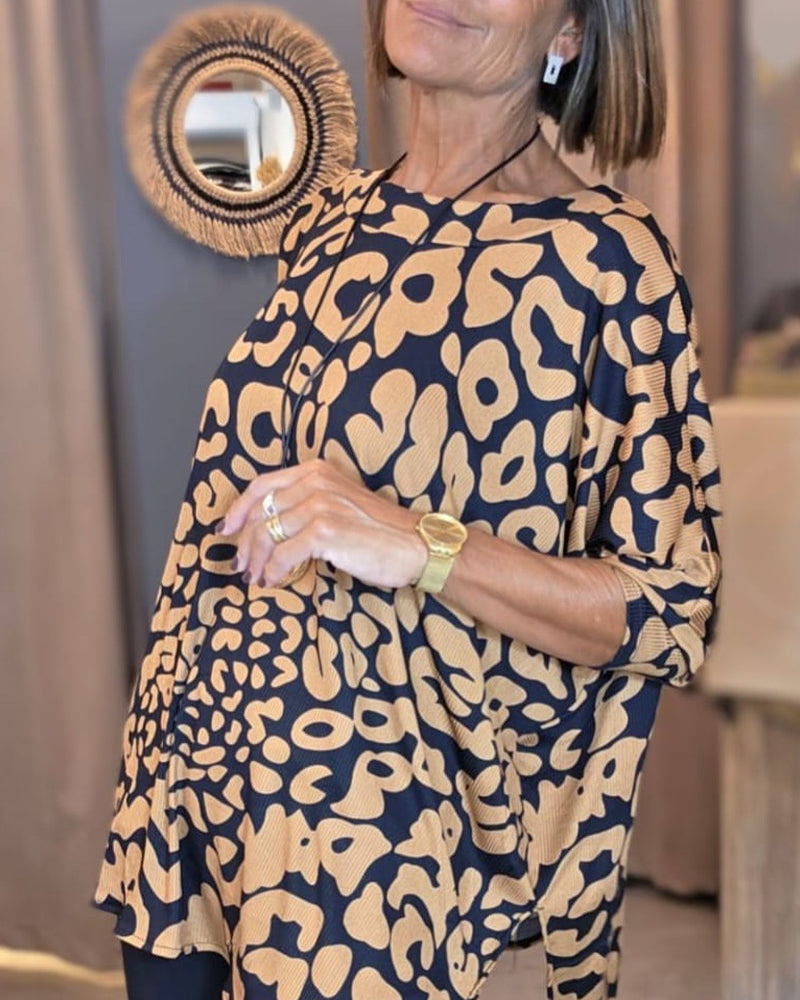 Myla | Blouse Round Neck Batwing Sleeve Print
