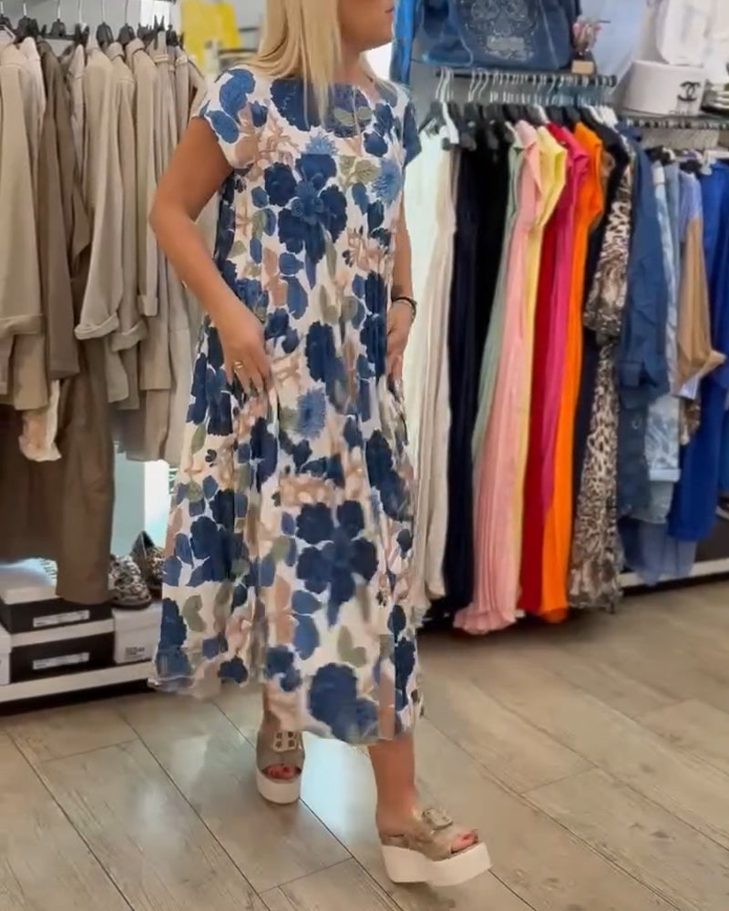 Myla | Dress Round Neck Floral Pattern Elegant