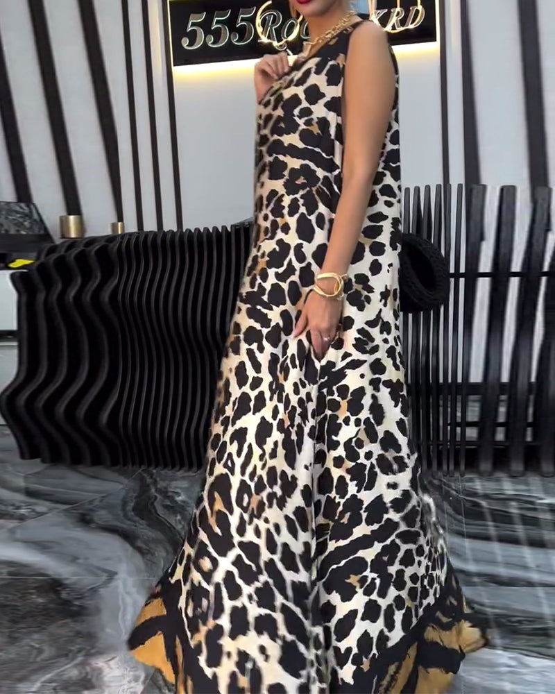 Myla | Dress Elegant Sleeveless Leopard Print