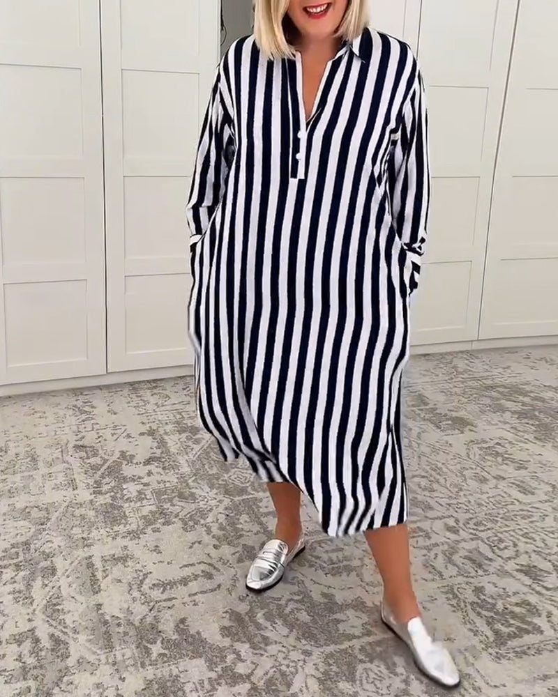 Myla | Dress Lapel Striped Pocket