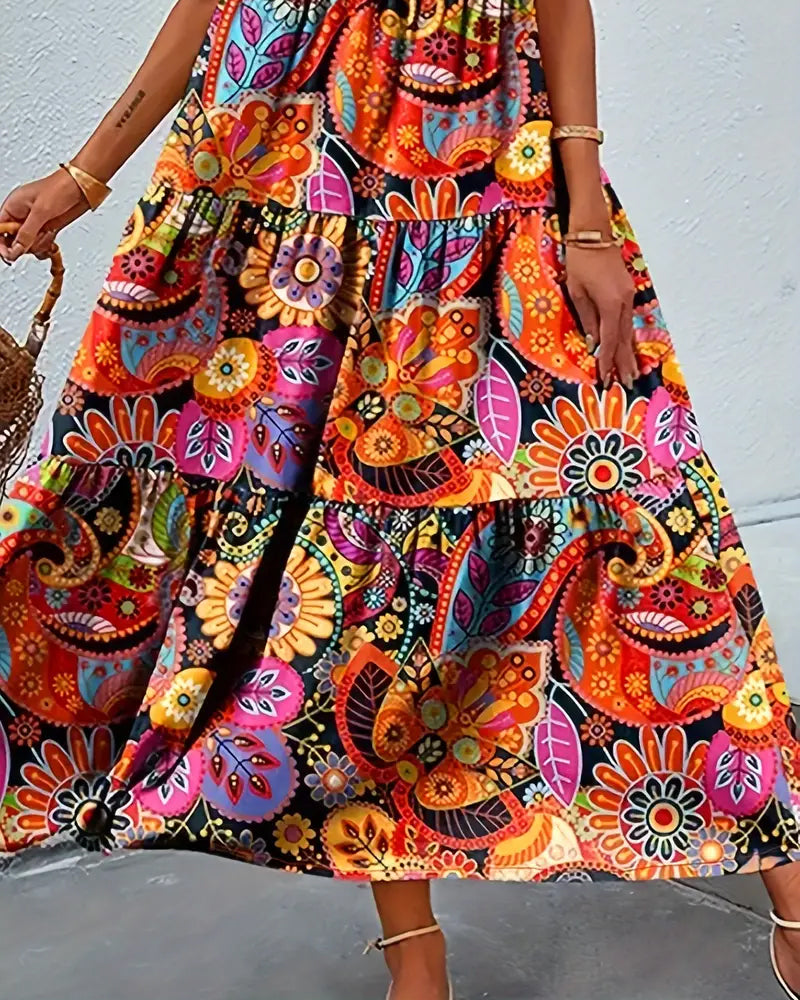 Myla | Sleeveless, Loose, Long Dress with Print