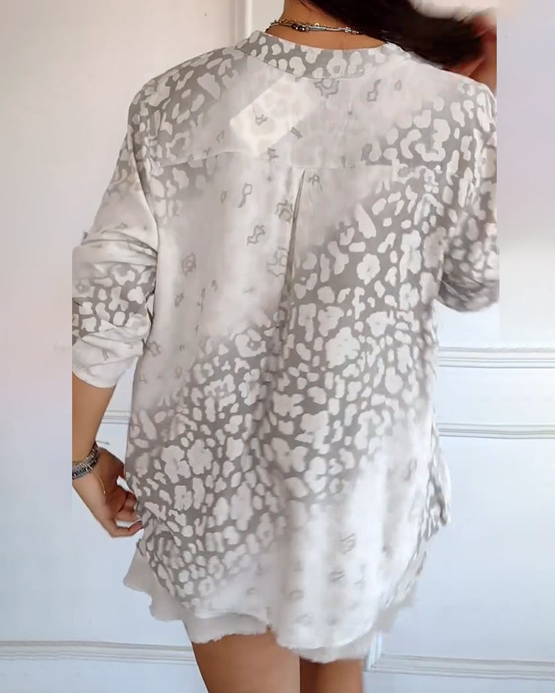 Myla | Blouse Casual Stand-Up Collar Printed