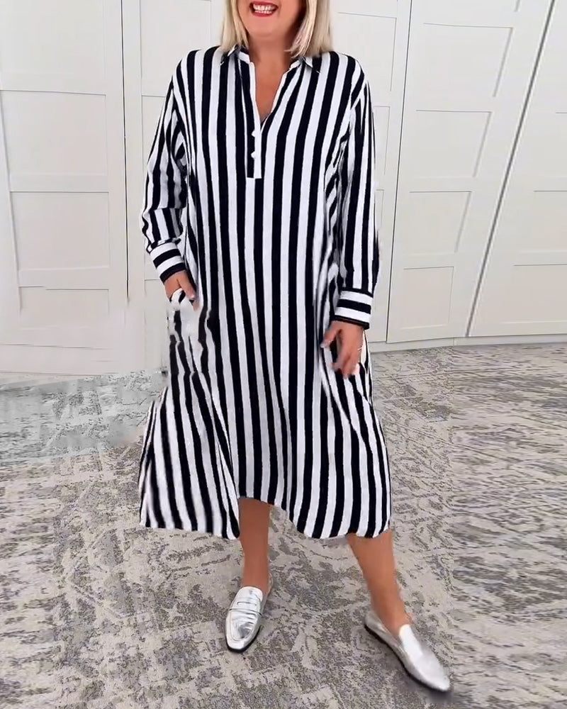 Myla | Dress Lapel Striped Pocket