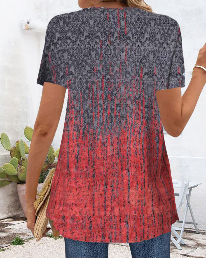 Myla | Blouse Fake Two-Piece Short-Sleeved Irregular