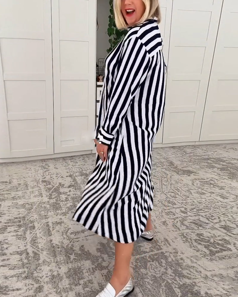 Myla | Dress Lapel Striped Pocket