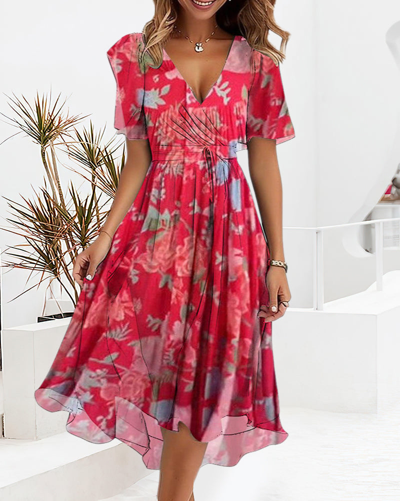 Myla | Pleated Floral Dress for Women Made of Lace