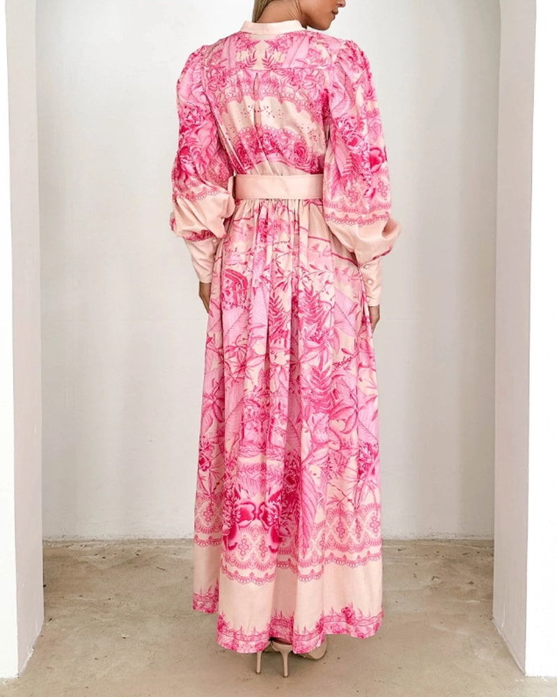 Myla | Dress with Button Placket and Lantern Sleeves
