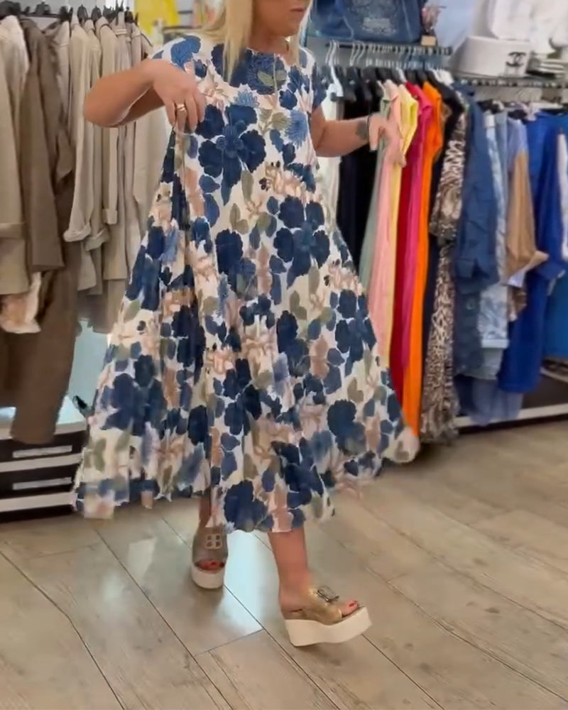 Myla | Dress Round Neck Floral Pattern Elegant