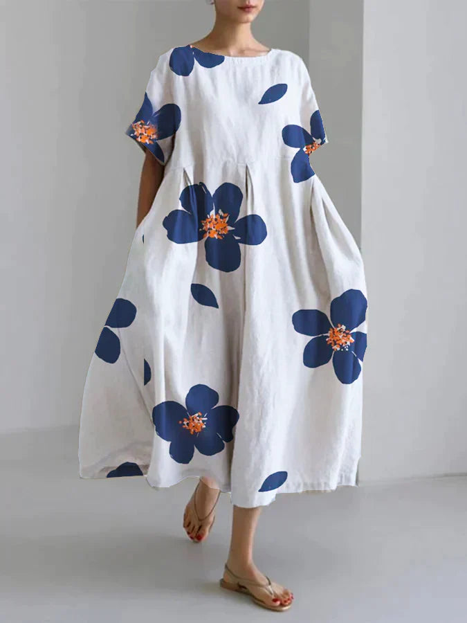 Myla | Julie Casual, Loose Floral Dress with Round Neckline for Women In Spring and Summer