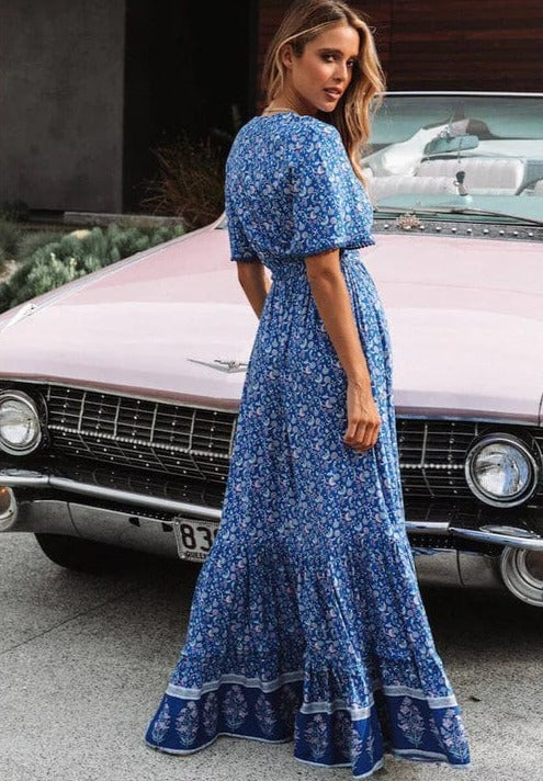 Myla | Boho Dress with V-Neck and Belt for Women