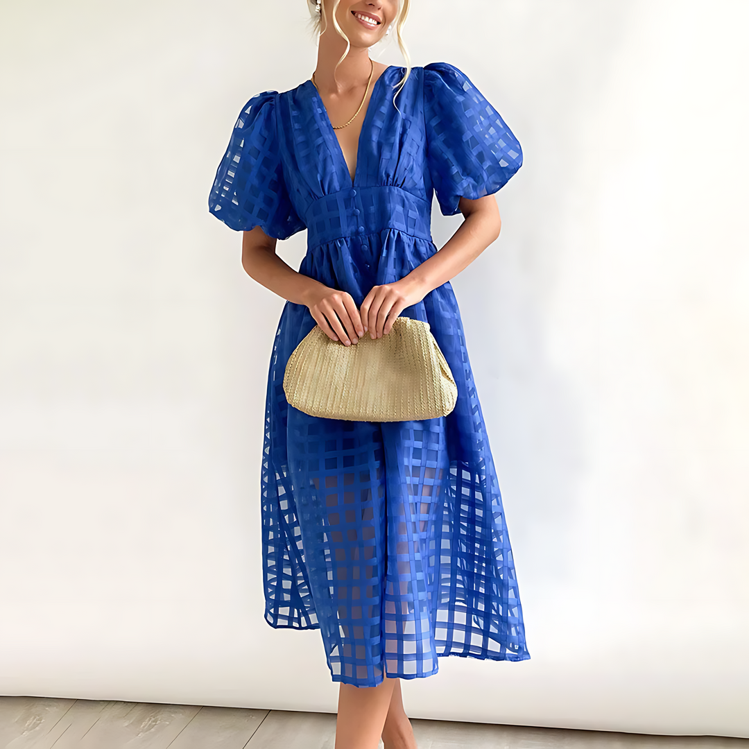 Myla | Classic Dress with Puff Sleeves for Women