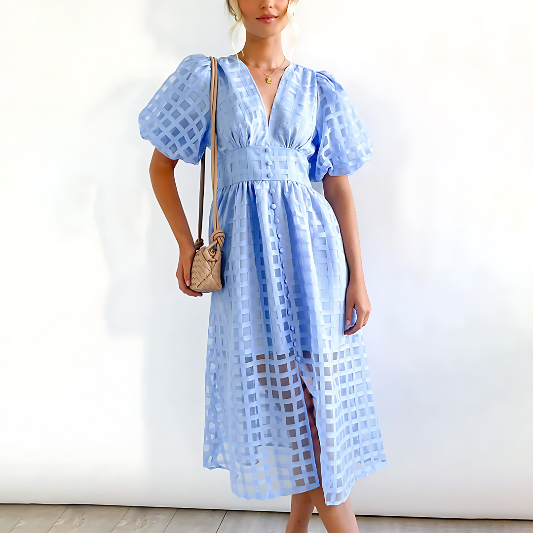 Myla | Classic Dress with Puff Sleeves for Women