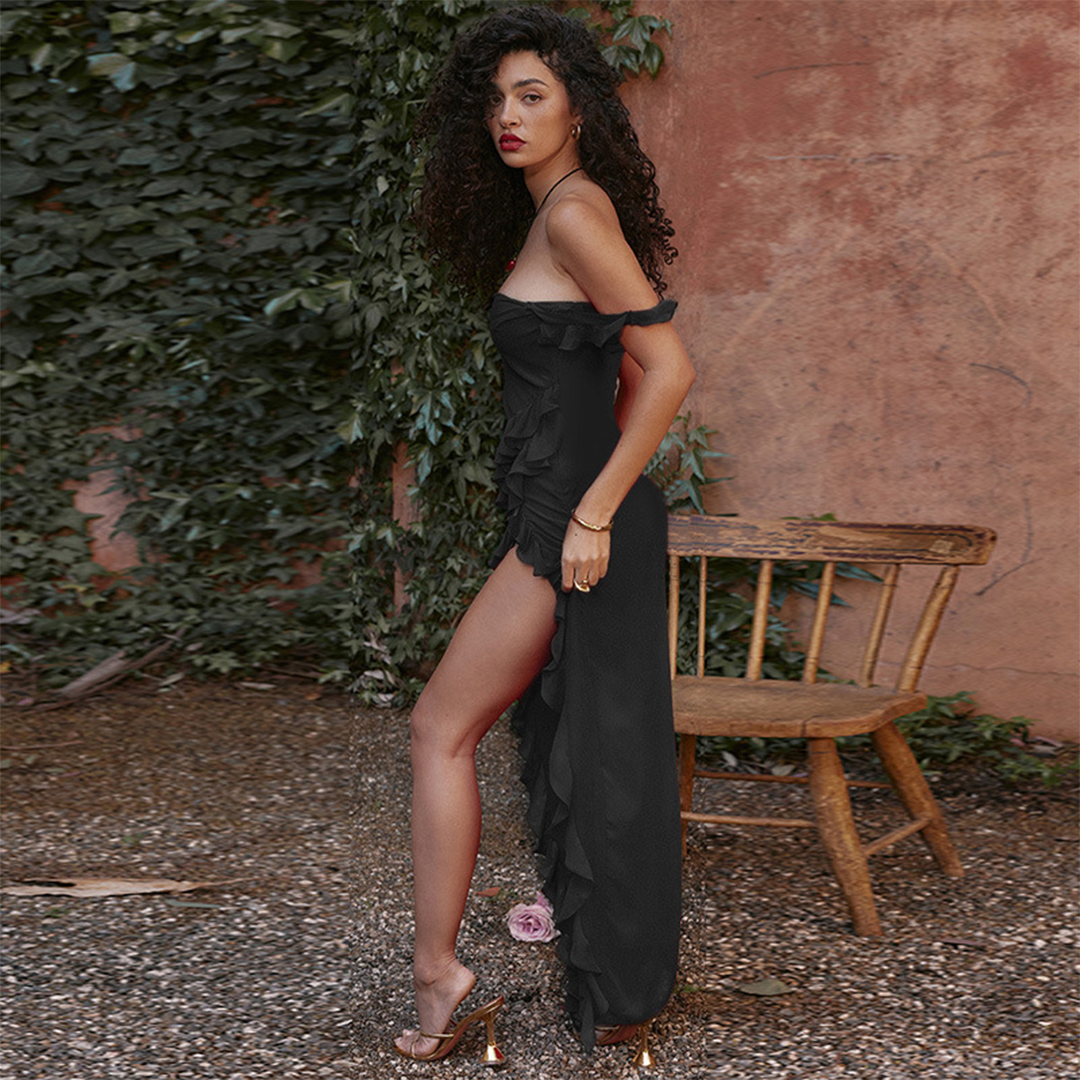 Myla | Summer Ruffle Maxi Dress with Slit