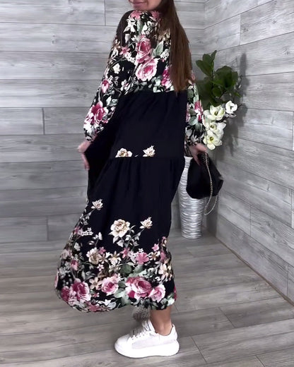 Myla | Dress Floral Pattern Casual Lantern Sleeves