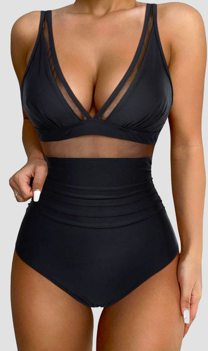 Myla | Women Sexy Mesh Tummy Control Swimsuit Push Up High Waisted Bathing Suit