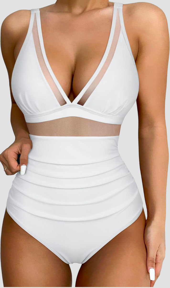 Myla | Women Sexy Mesh Tummy Control Swimsuit Push Up High Waisted Bathing Suit