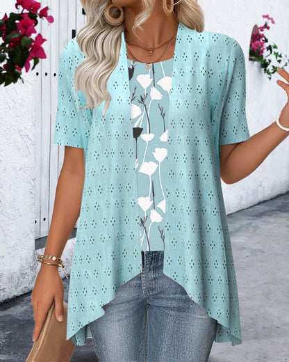Myla | Blouse Fake Two Piece Printed