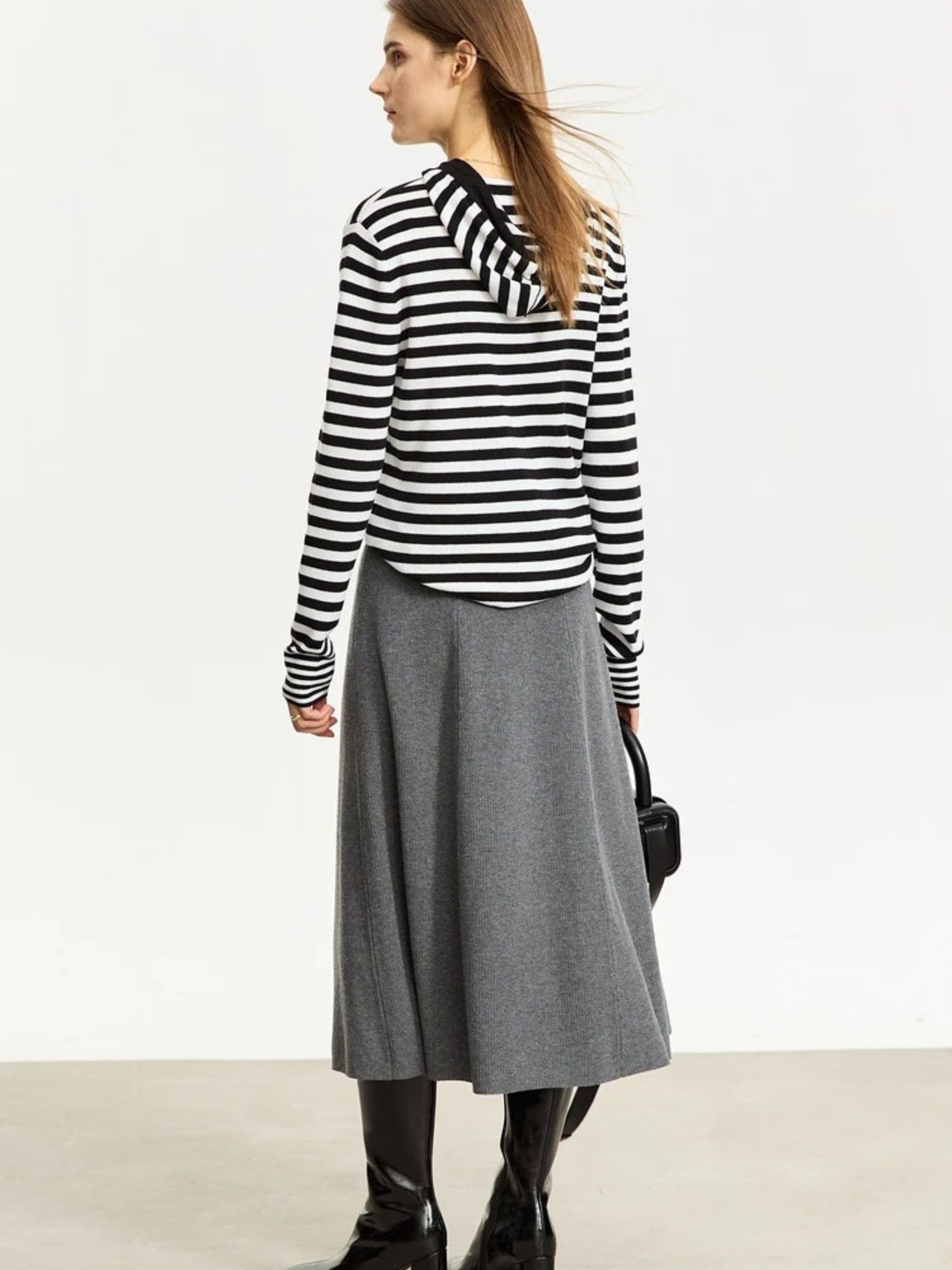 Wool-Blend A-Line Skirt