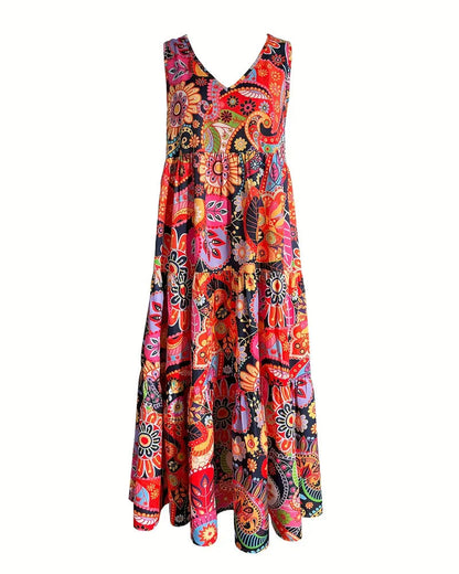 Myla | Sleeveless, Loose, Long Dress with Print