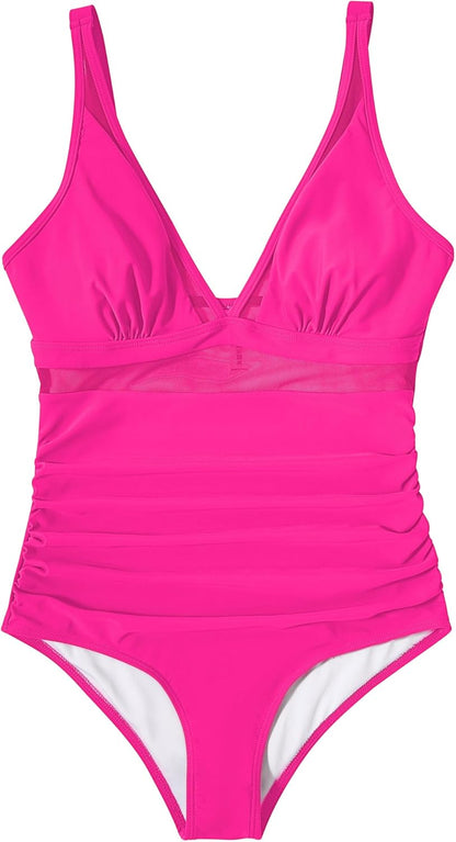 Myla | Women Sexy Mesh Tummy Control Swimsuit Push Up High Waisted Bathing Suit