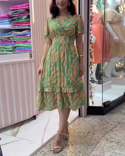 Myla | Elegant Dress with Waist Print