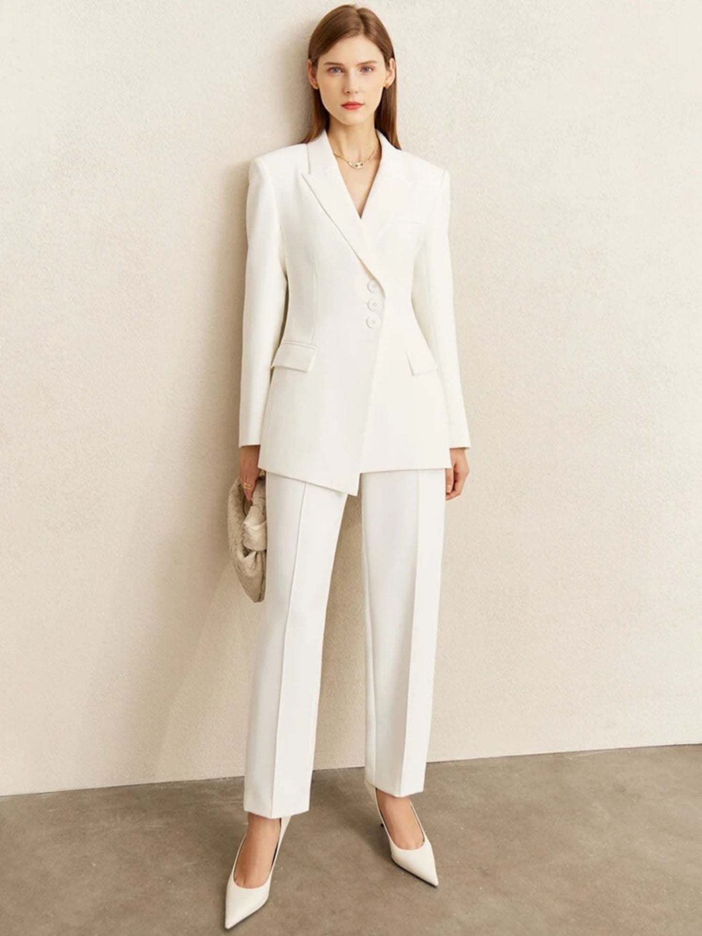 Minimalist Blazer and High-Waist Tapered Trousers Set