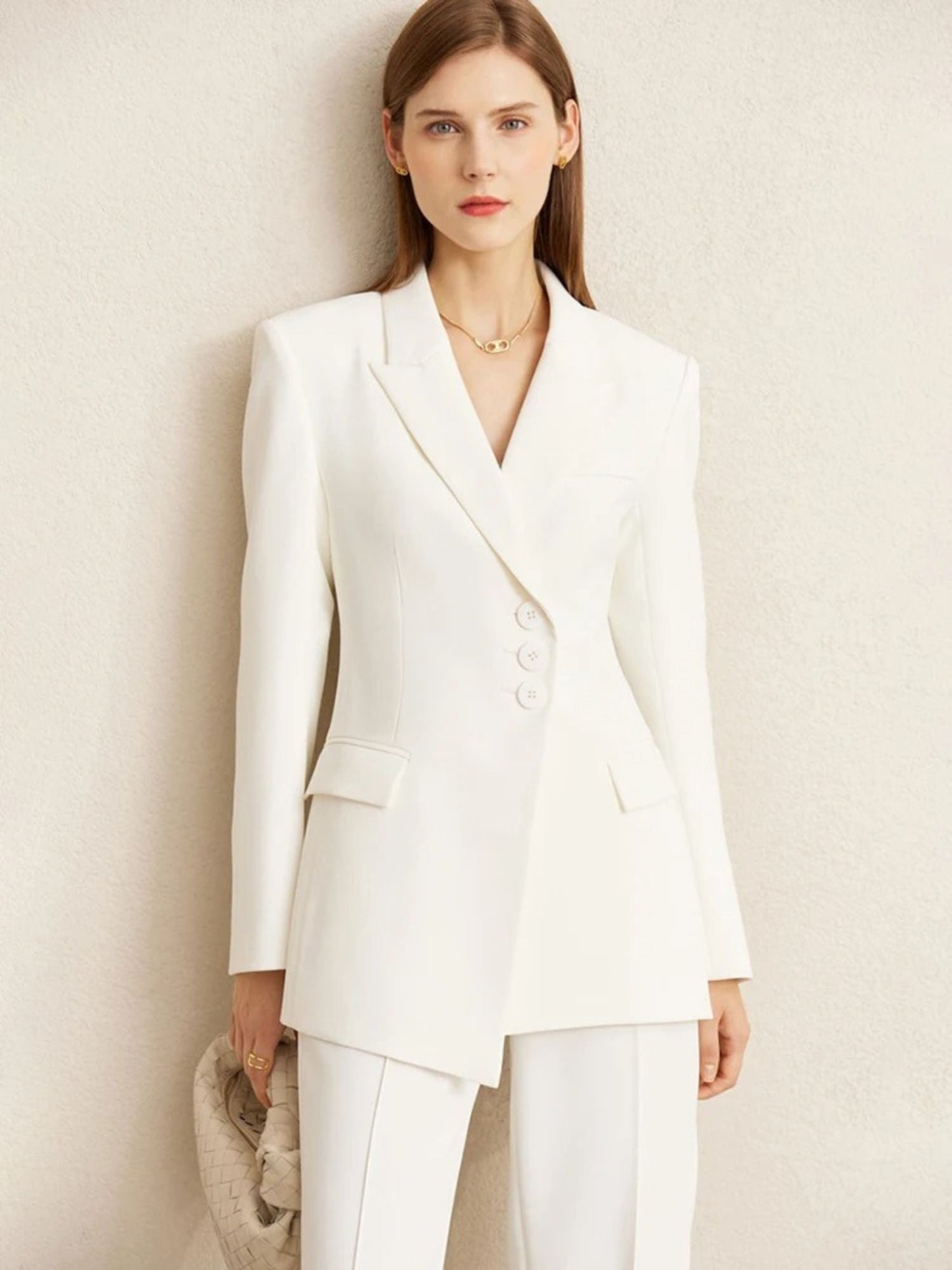 Minimalist Blazer and High-Waist Tapered Pants Set