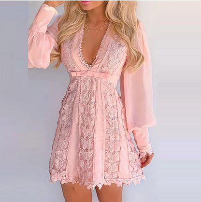 Myla | V-Neck Lace Dress with Butterfly Sleeves for Women
