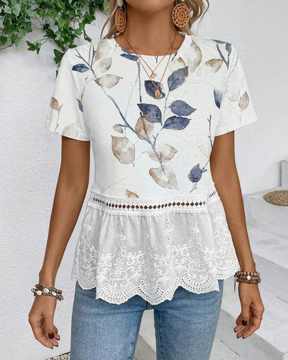 Myla | Blouse Round Neck Hole Stitch