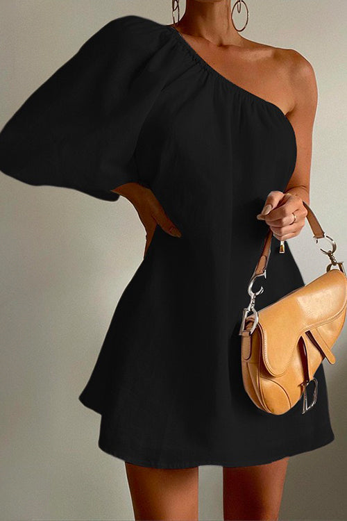 Myla | Asymmetric Shoulder Short Dress