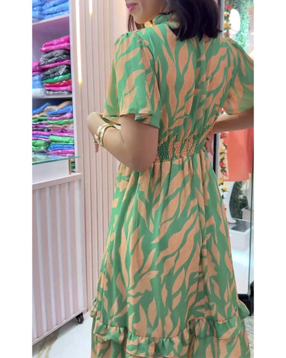 Myla | Elegant Dress with Waist Print