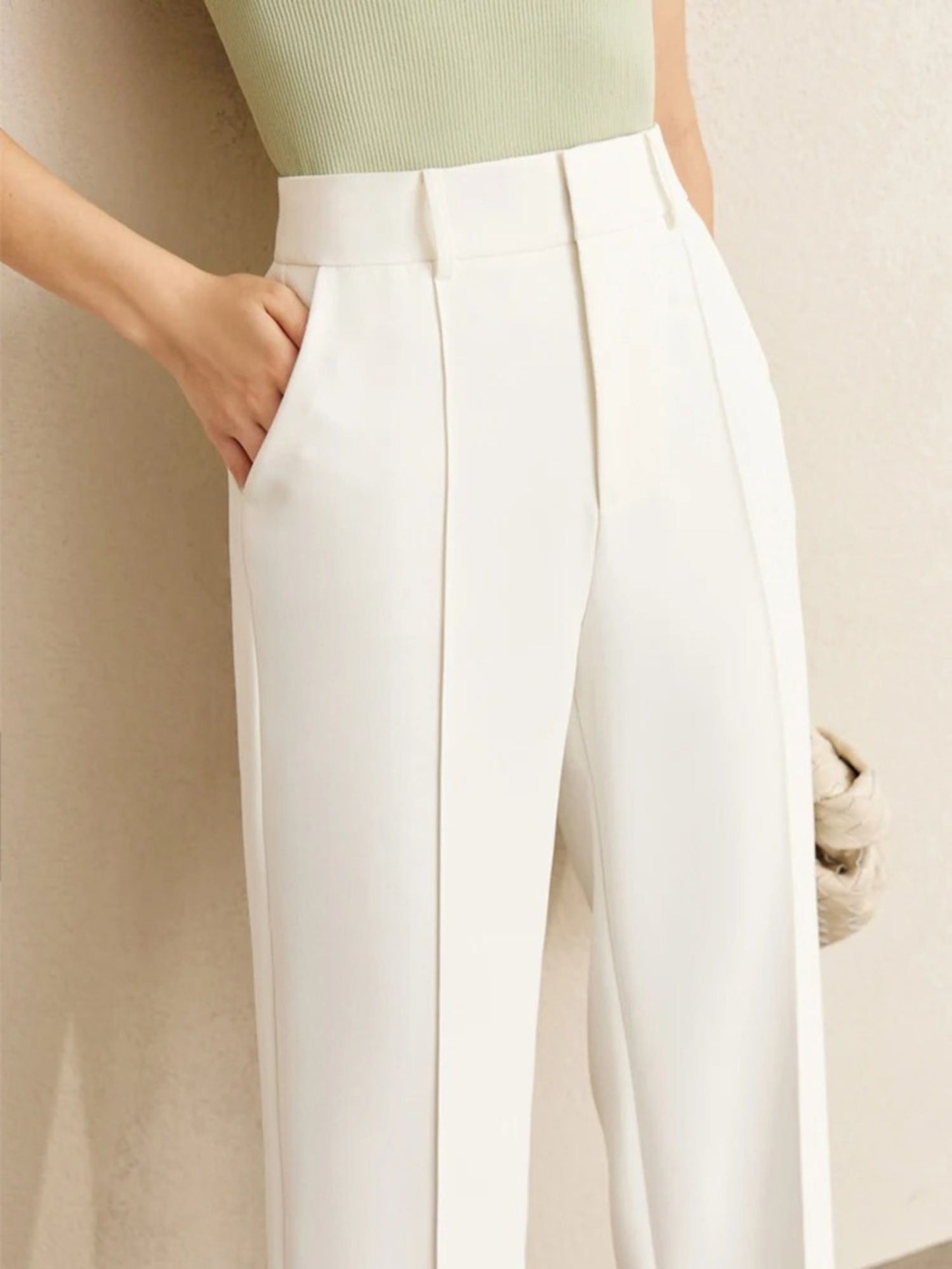 Minimalist Blazer and High-Waist Tapered Trousers Set