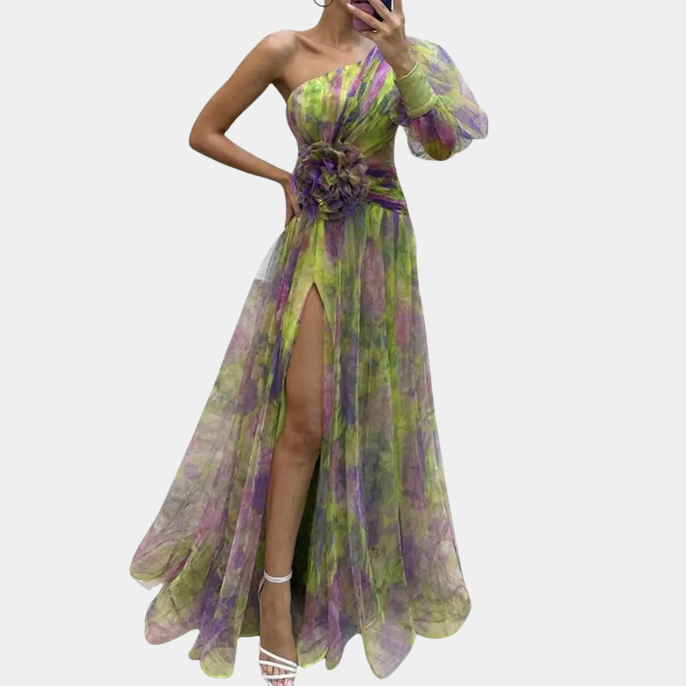 Myla | Stylish Summer One Shoulder Ladies Dress with Split