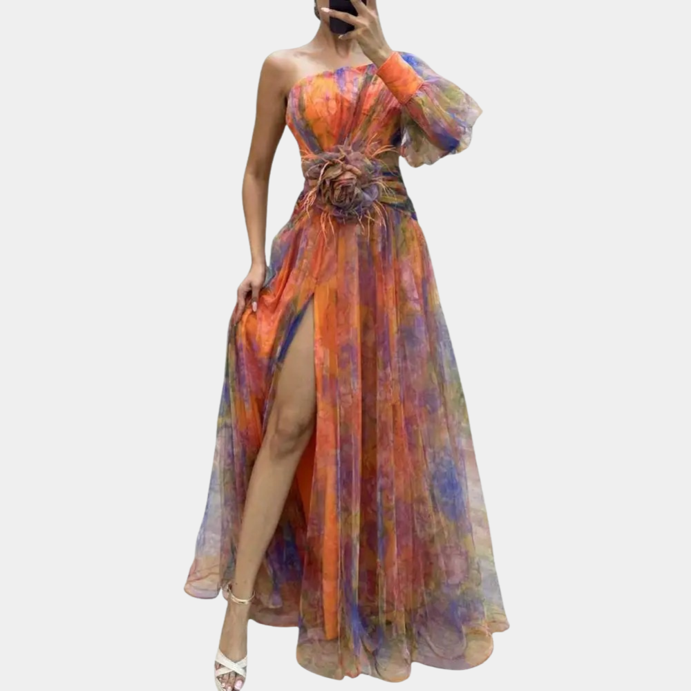 Myla | Stylish Summer One Shoulder Ladies Dress with Split