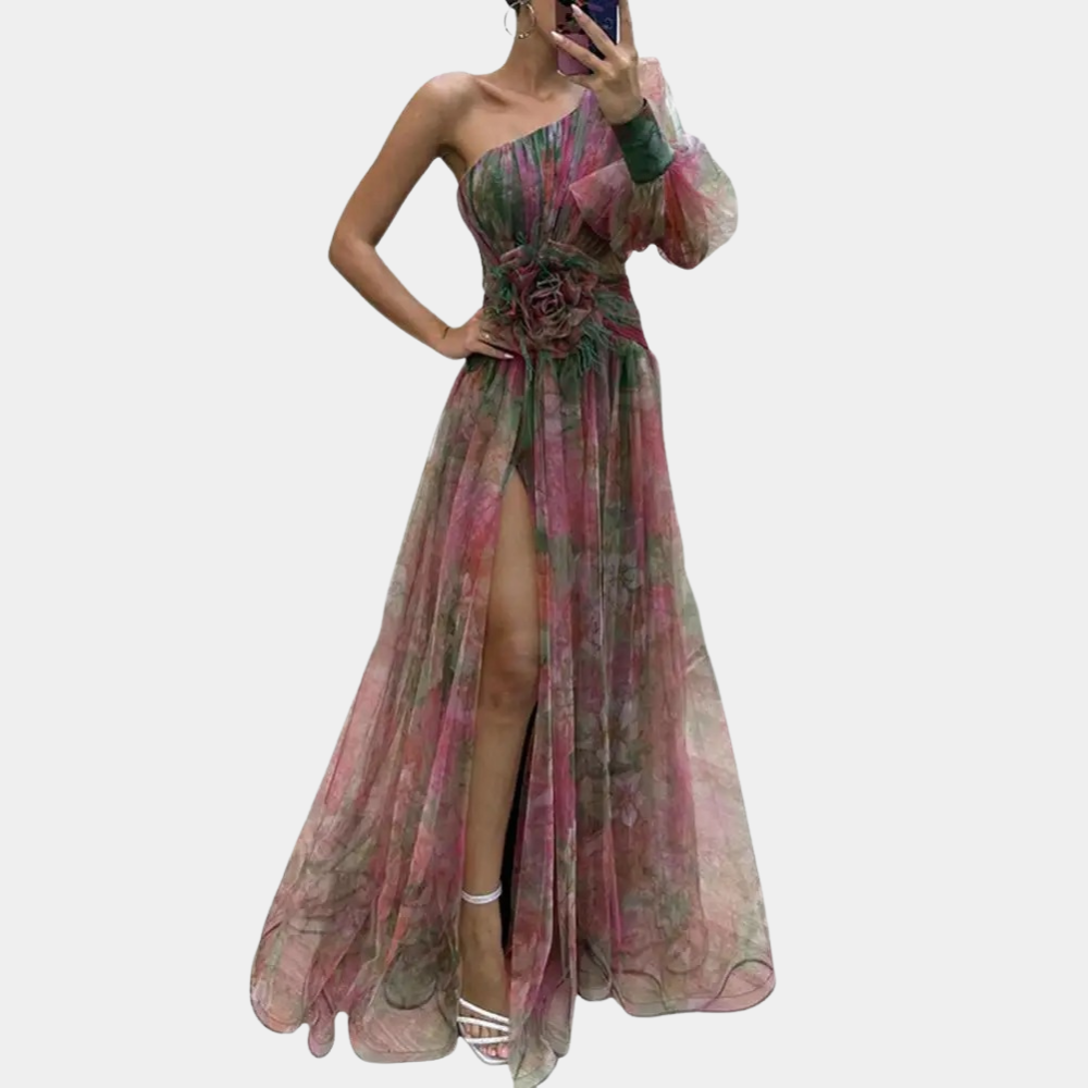 Myla | Stylish Summer One Shoulder Ladies Dress with Split