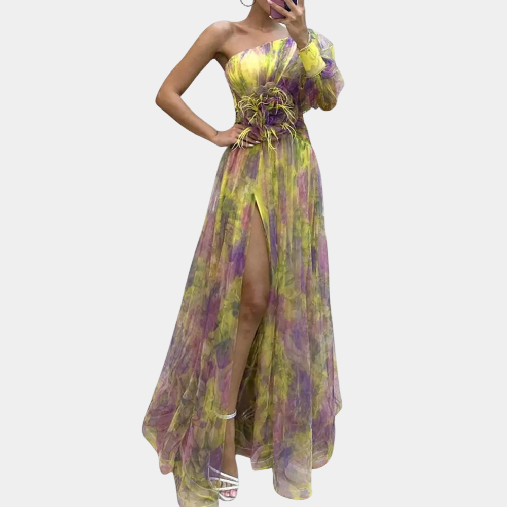 Myla | Stylish Summer One Shoulder Ladies Dress with Split