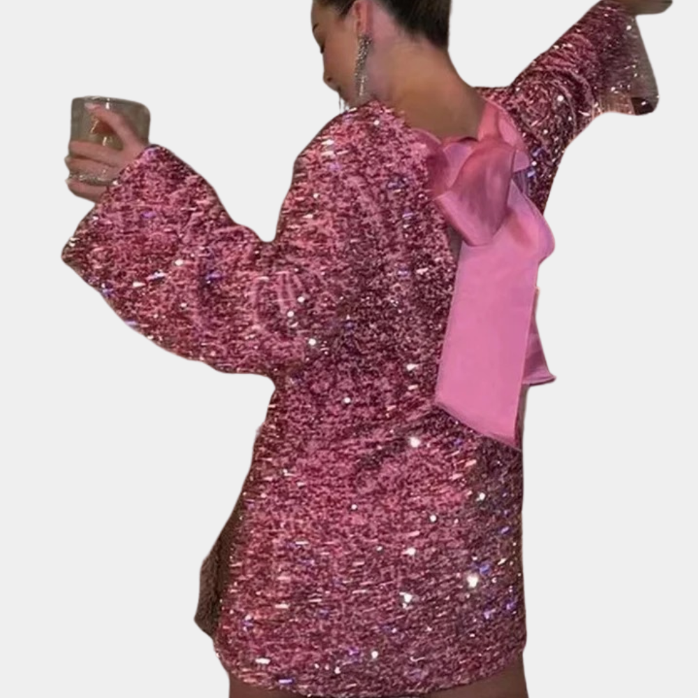 Myla | Summer Sequin Dress with Bow for Women