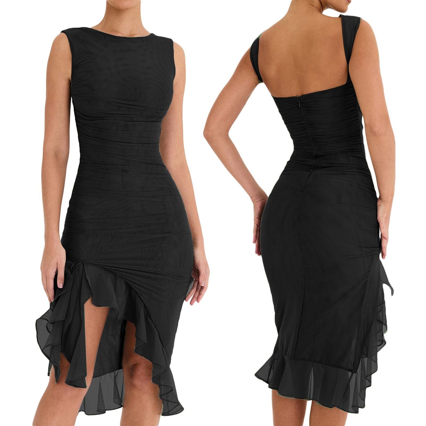 Myla | Sleeveless Ruffle Lace Summer Dress