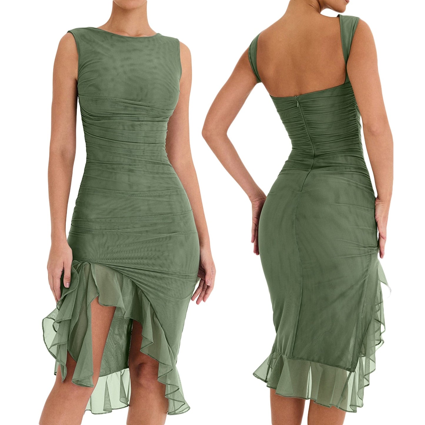 Myla | Sleeveless Ruffle Lace Summer Dress