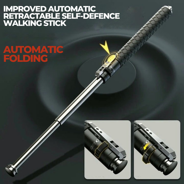Automatic Self Defense Walking Stick | Extends Instantly | Anti-Slip Grip