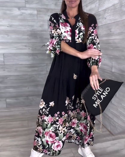 Myla | Dress Floral Pattern Casual Lantern Sleeves