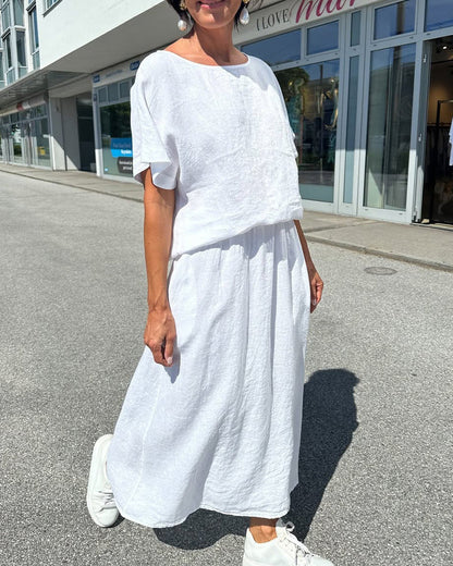 Myla | Set Solid Color Cotton and Linen Casual