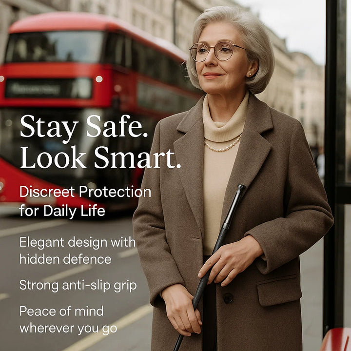 Automatic Self Defense Walking Stick | Extends Instantly | Anti-Slip Grip