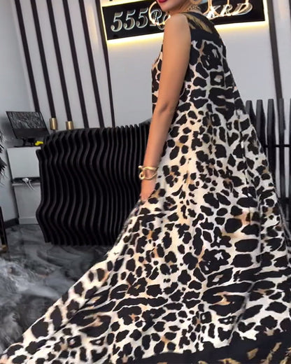 Myla | Dress Elegant Sleeveless Leopard Print