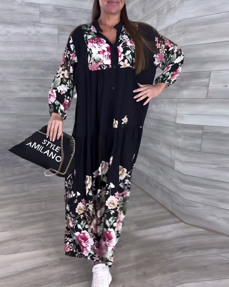 Myla | Dress Floral Pattern Casual Lantern Sleeves